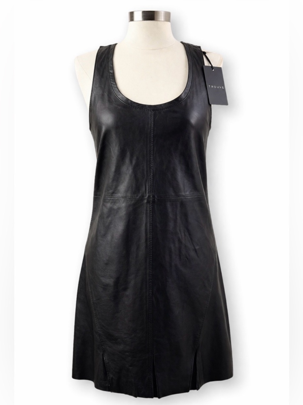 Trouvé Black Leather Dress Size S NWT Sleeveless Nordstrom Minimalist